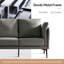 Stringfield 57"W Modern Faux Leather-trimmed Fabric Loveseat-1048574728