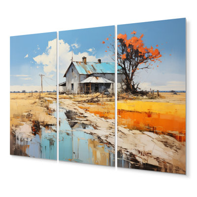 «Farmhouse Farmstead Abstraction III», ensemble d'art mural en métal Farm