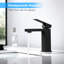 Robinet pour salle de bain à poignée simple - noir mat
