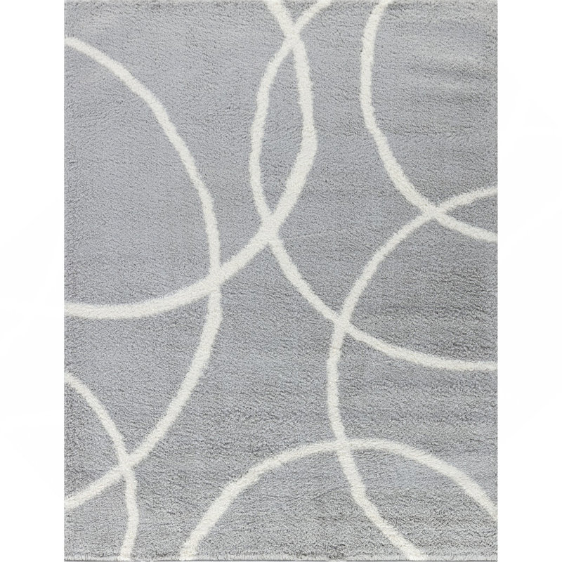 Grey 5 Ft. 3 In. X 7 Ft. Shaggy Area Rug, Rectangle 5'3" x 7'