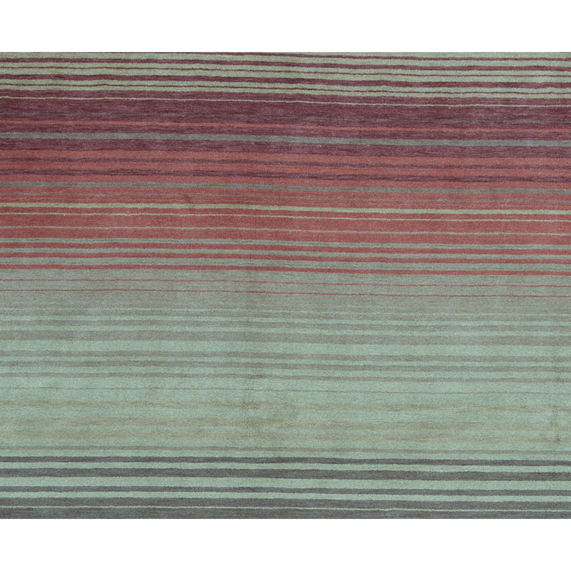 Gabbeh Wool Striped Area Rug, Rectangle 9'11" x 13'9"