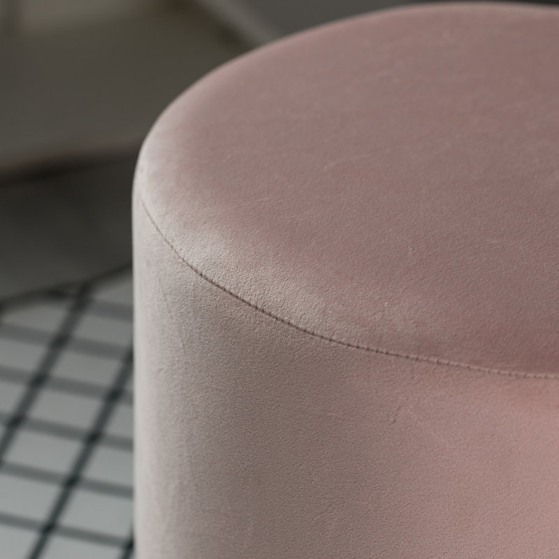 Nayli Velvet Ottoman, Pink