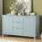 Sideboard with Wave Design - 3 Adjustable Shelves, 3 Drawers & Soft-Close Doors, Storage Console Table with Metal Handles, Suitable for Study, Hallway and Living Room-667679020
