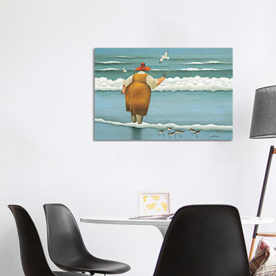 Surfside Fishing 1 Piece Wrapped Canvas Painting