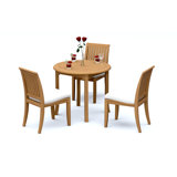 2 Seats 3 Pcs Grade-A Teak Wood Dining Set: 36" Round Table And 2 Lagos Armless Chairs #11LG0700