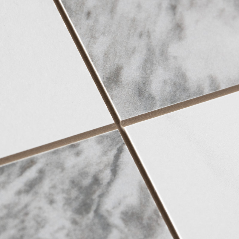 Marbilia Chess 17-3/8 In. X 17-3/8 In. Porcelain Floor And Wall Tile, Gray/White