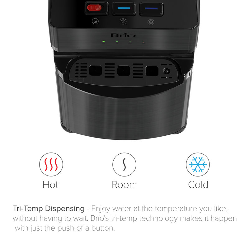 Brio Black 4-Stage Bottle-Less Tri-Temperature Water Cooler