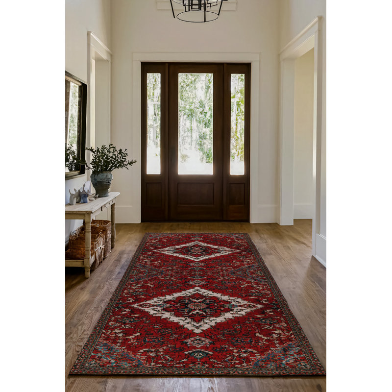Tapis en coton imprimé chenille Guria, Tapis de couloir 3 pi 4 po x 14 pi 10 po