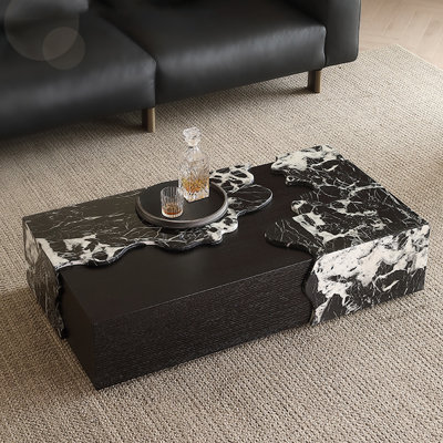 Creative rectangular marble end table