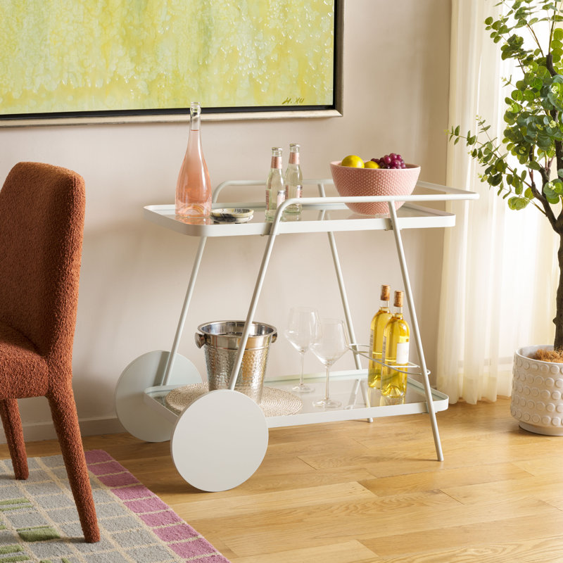 Cullin Metal Bar Cart, Soft Mint
