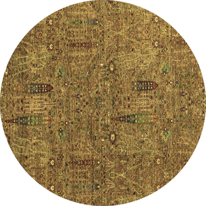 Washable Ikat Indoor Rug, Round 6'