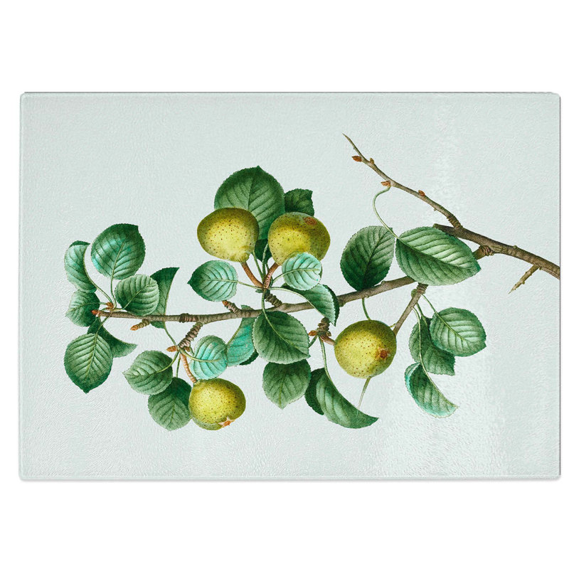 Tempered Glass Pear Tree by Pierre-Joseph Redoute Chopping Board, 28.5 cm W x 20 cm L