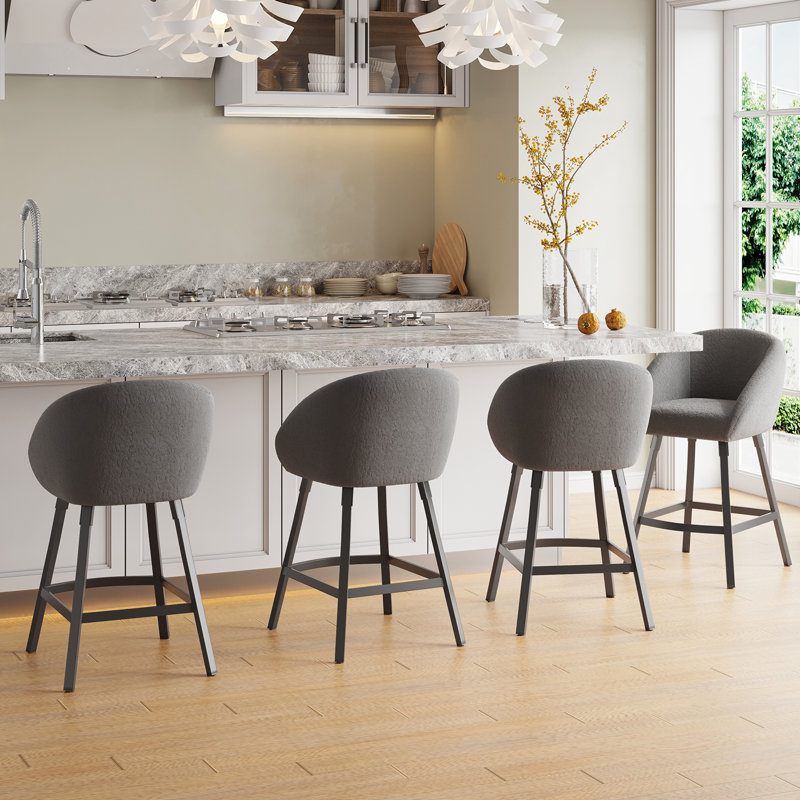Ensemble de 2 tabourets de bar, tabouret de bar rembourré avec dossier, tabourets de bar à hauteur de comptoir pour îlot de cuisine