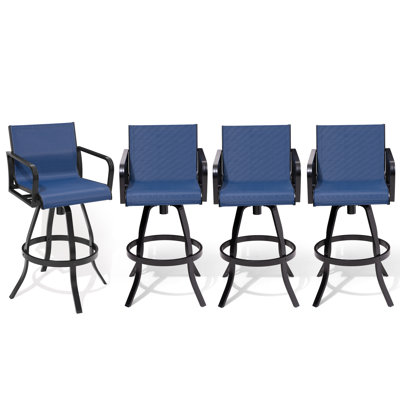 30" Swivel Aluminum Outdoor Bar Stool (Set of 4)