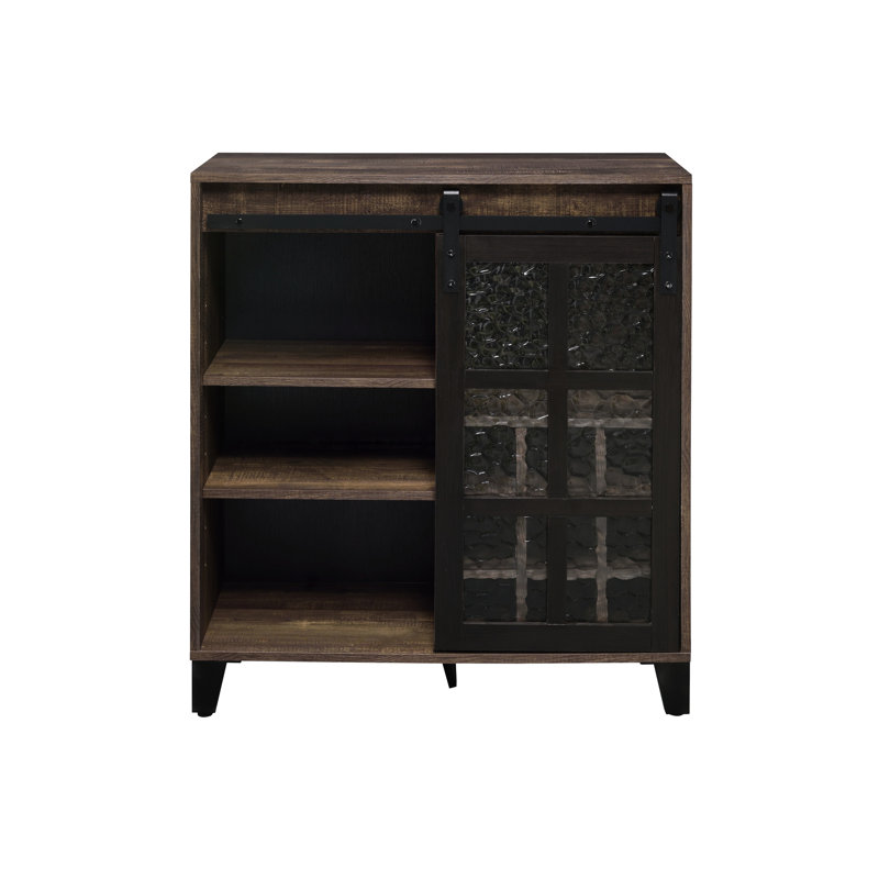 Armoire à vin en chêne noir et rustique avec verre obscur pour un rangement impressionnant