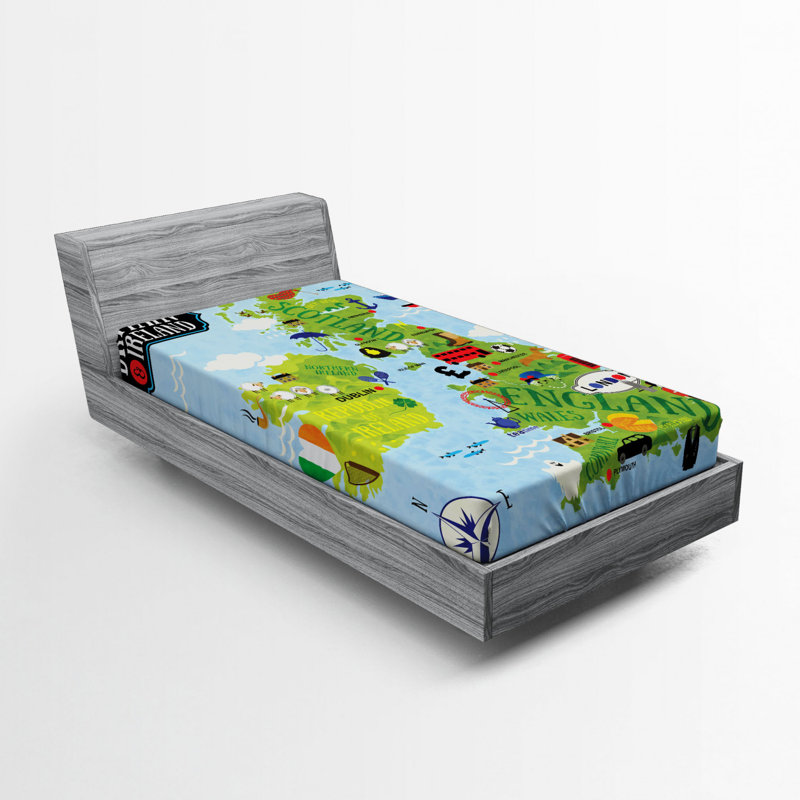 Wanderlust Microfiber Fitted Sheet, Twin Fitted Sheet