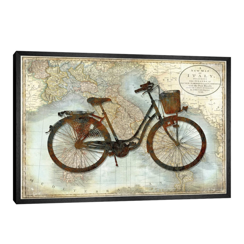 Bike Italy by Amanda Wade - Floater Frame Print on Canvas, Black Framed, 66.04 cm H x 45.72 cm W