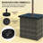Square Outdoor End Table,Wicker Side Table With Umbrella Hole-205628795