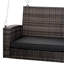 Banc de jardin suspendu, balançoire grise pour 2 personnes avec banc extérieur gris d'une capacité de 550 lb, coussins de chaise, poids pour la cour arrière