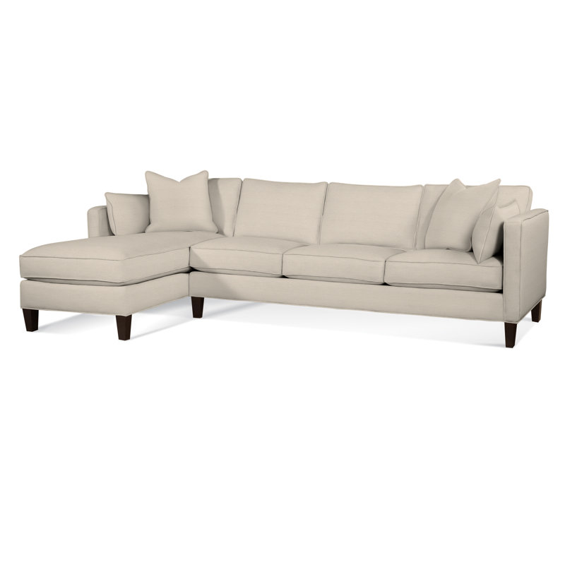 Lenox Chaise Sectional, Java, Left Hand Facing, Brown Geometric, 0456-33