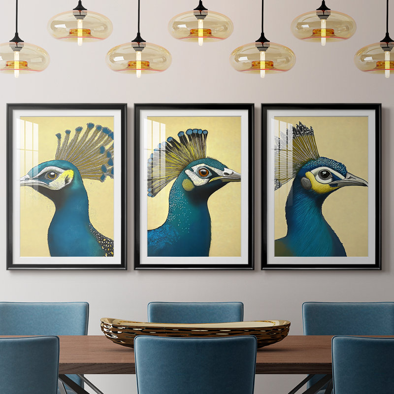 ANIMALS Series CECLX III - Impression sur mesure avec cadre de qualité supérieure - 3 pièces, H 27 po x l 57 po, Noir