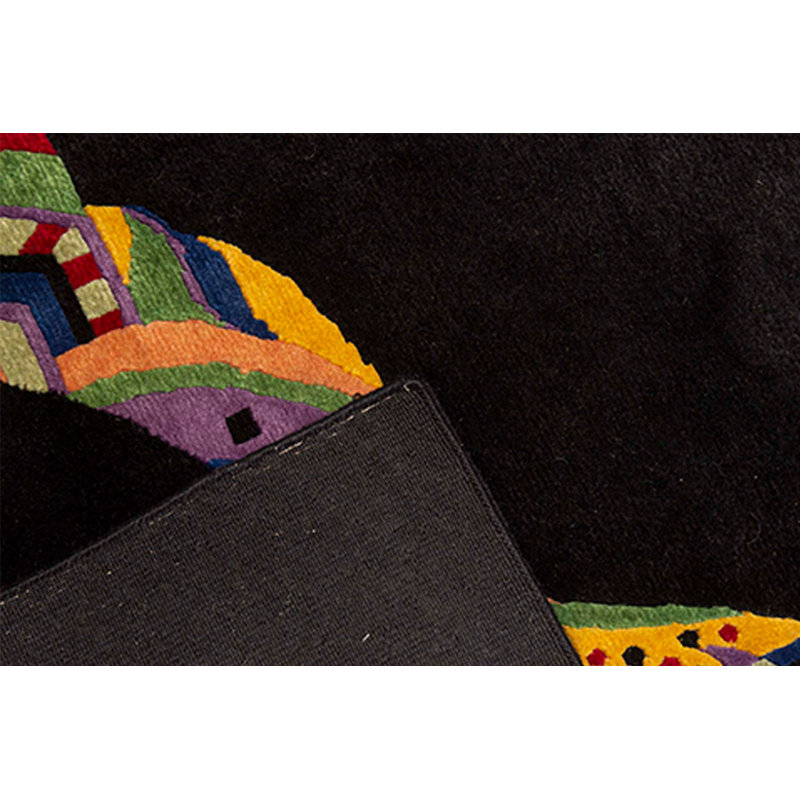Tapis noir de haute qualité noué à la main