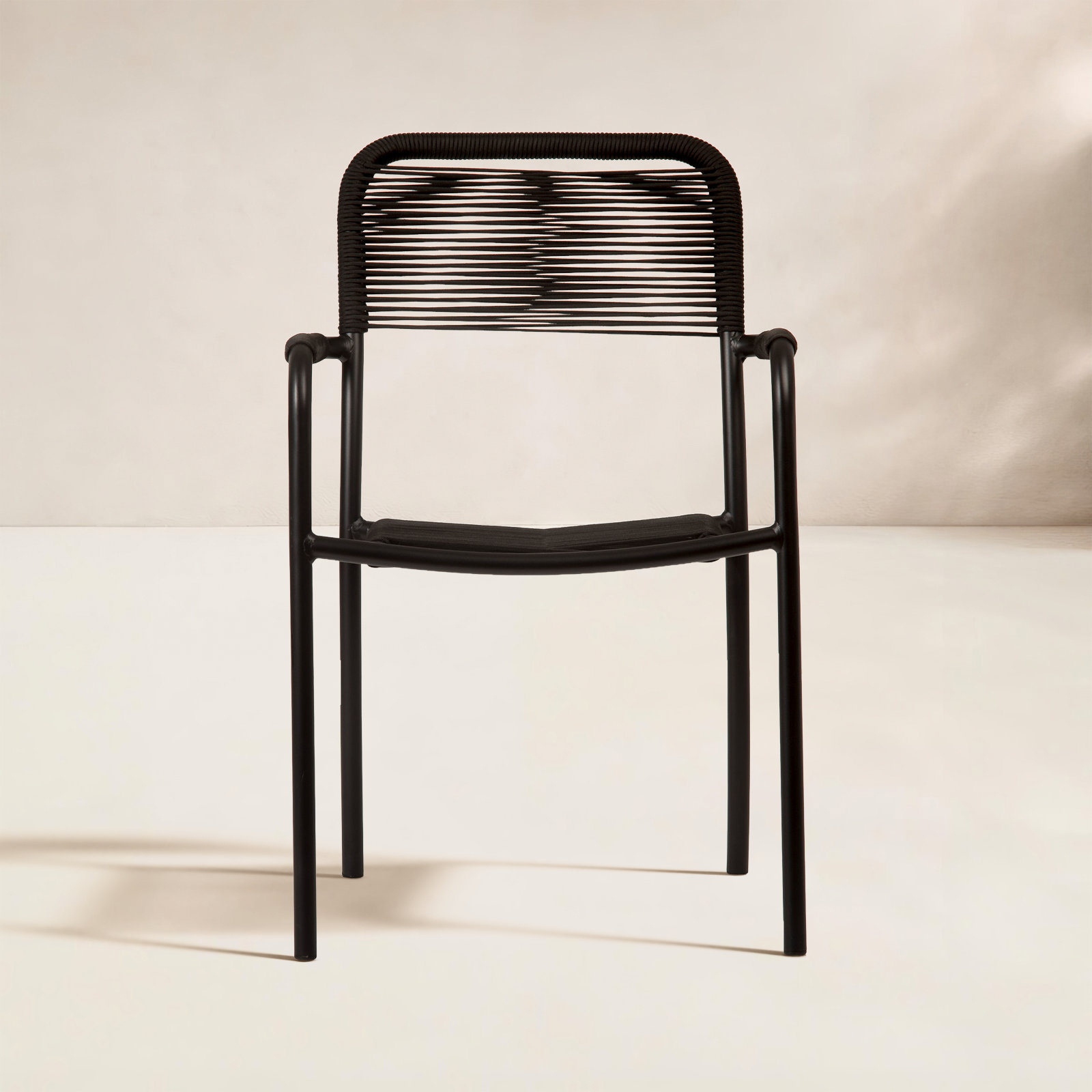 Brighton Stackable Patio Armchair, Black