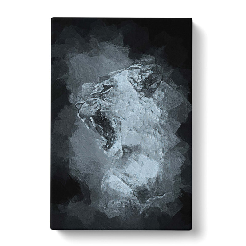 Fierce Lioness In Abstract - Wrapped Canvas Painting, 50cm H x 35cm W x 3cm D