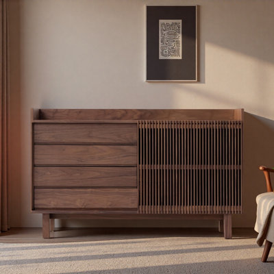 Simple Walnut Wood Sideboard