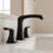Waterfall Widespread 3-hole Bathroom Sink Faucet in Matte Black-122063310