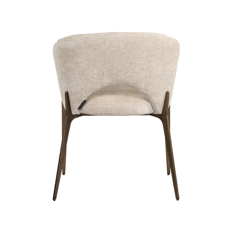 Dining Chair Upholstered Arm Chair, Cream