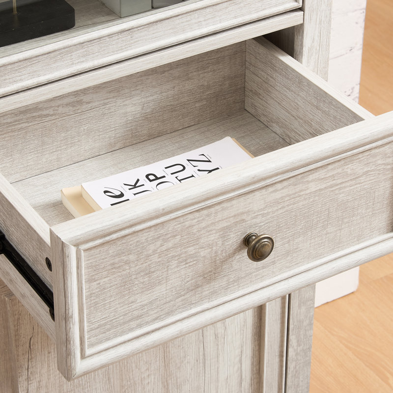 Armoire avec porte vitrée pour le rangement - Blanc, idéal pour le salon, la cuisine, la salle à manger