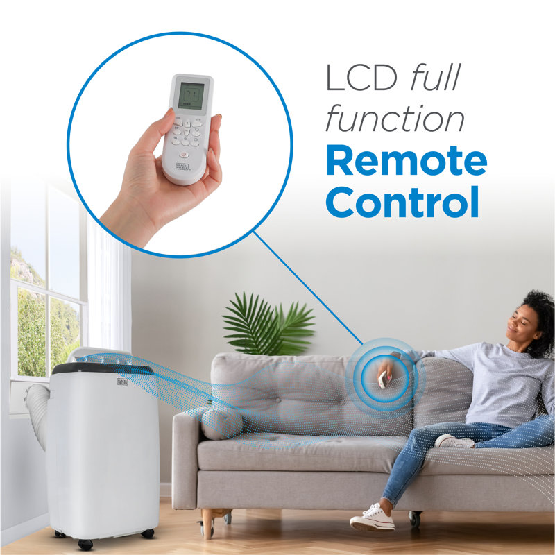 BPP Series BLACK+DECKER 8,000 BTU Portable Air Conditioner with Remote Control, White