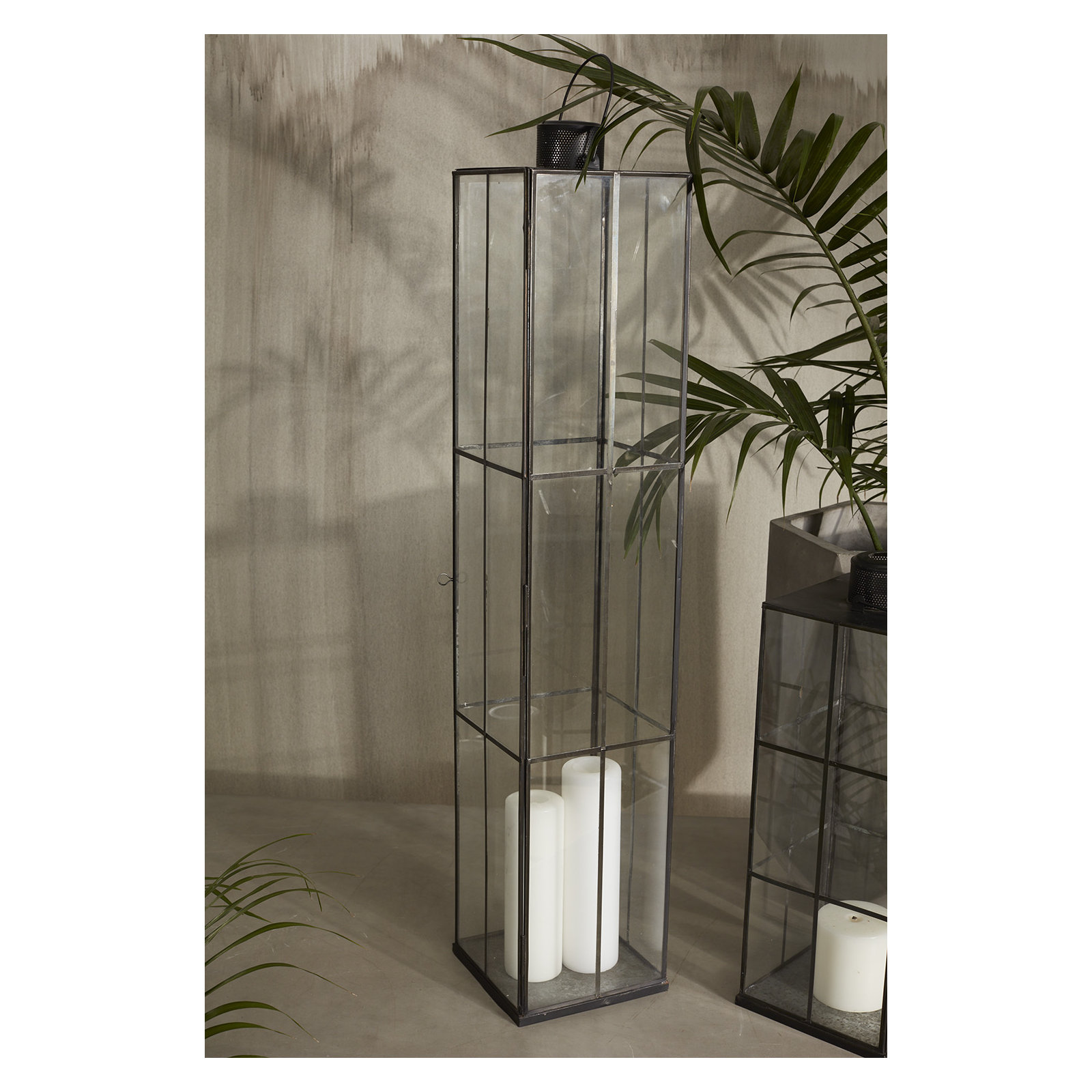 22" Metal Tabletop Lantern, 42" H x 8" W x 8" D