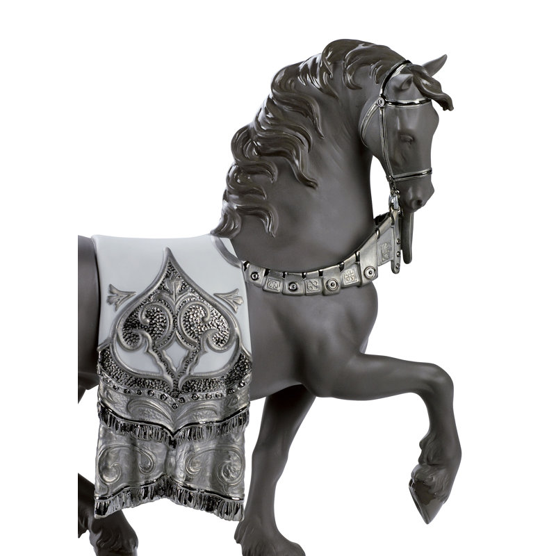 Regal Steed Figurine, Gray