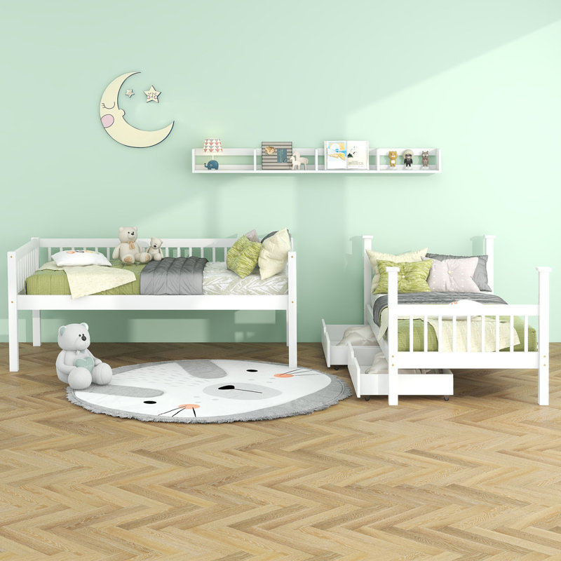 Daghmar Solid Wood Bunk Bed with Drawer & Shelf
