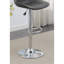2x Adjustable Ebony Bar Stools, Modern Style, Base, Wax Leather Covered Seat Chairs, 2 Units, Leather, Adjustable, Finish