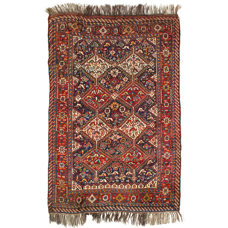 Navy Blue Persian Antique Qashgaei 4'11"X6'8"