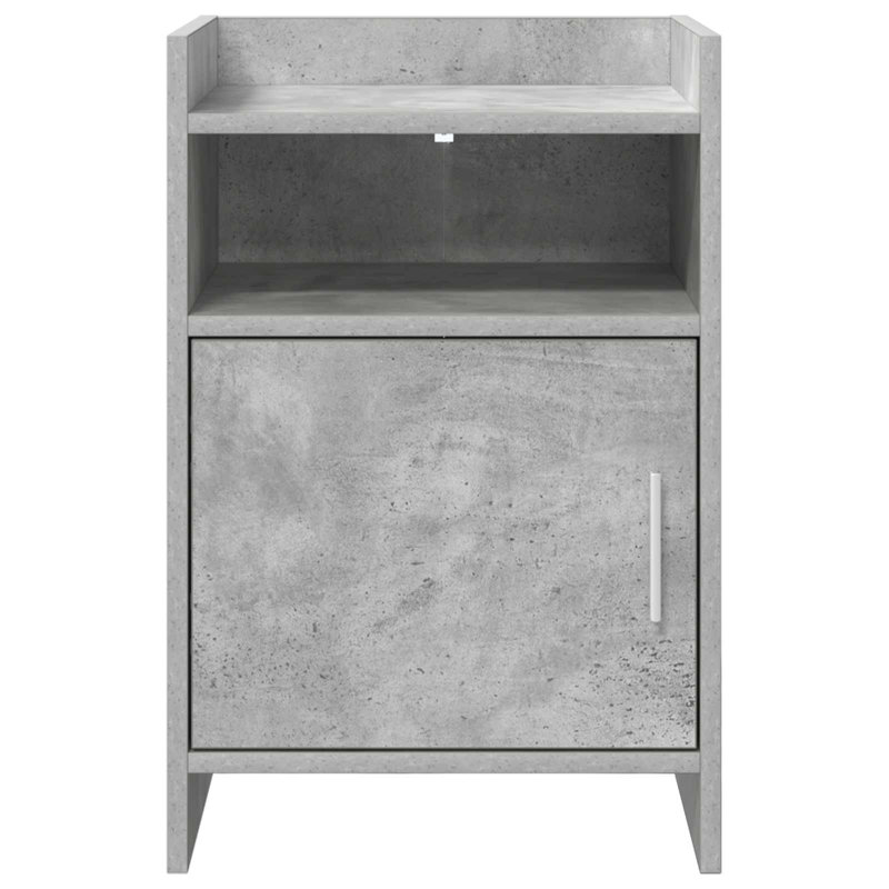 40cm W Composite Bedside Table, Concrete Grey