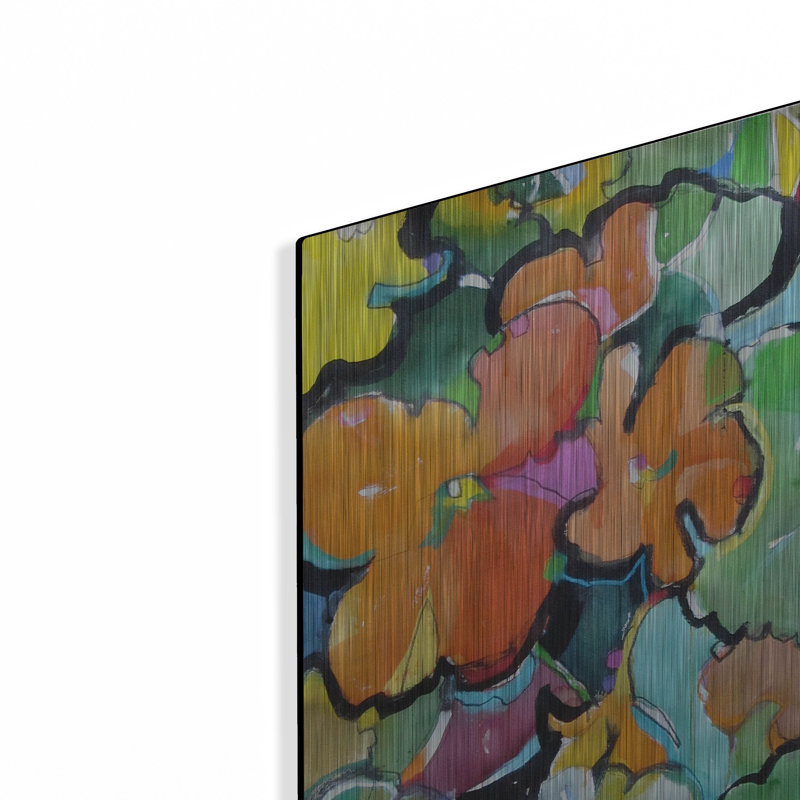 Art mural en métal Wrought Studio ™ «Nasturtiums» par Emily Weil