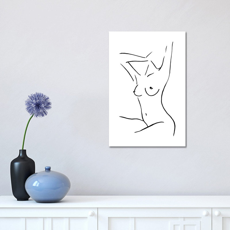 Female Body Sketch III - Wrapped Canvas Print, 30.48 cm H x 45.72 cm W, Wrapped Canvas