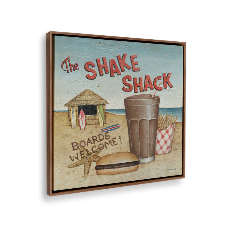 «The Shake Shack» par David Carter Brown, reproduction d'art sur toile, H 36 po x l 36 po, Cadre flottant, Brun