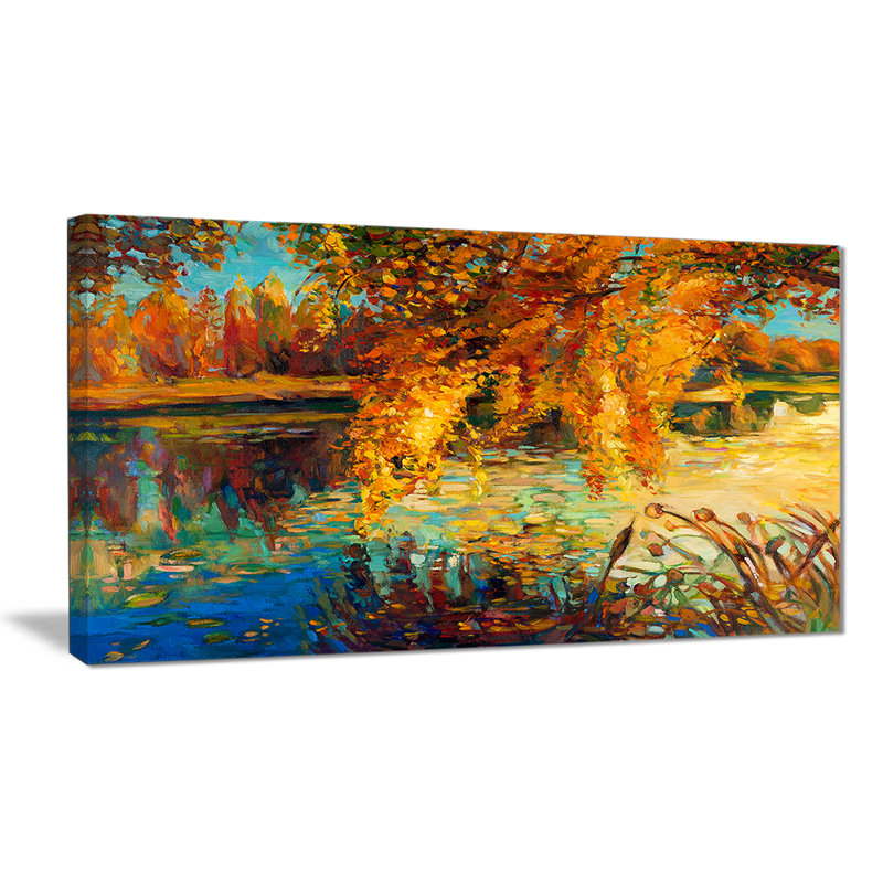 «Autumn Forest and Sky Landscape», reproduction sur toile tendue, H 16 po x l 32 po x P 1 po