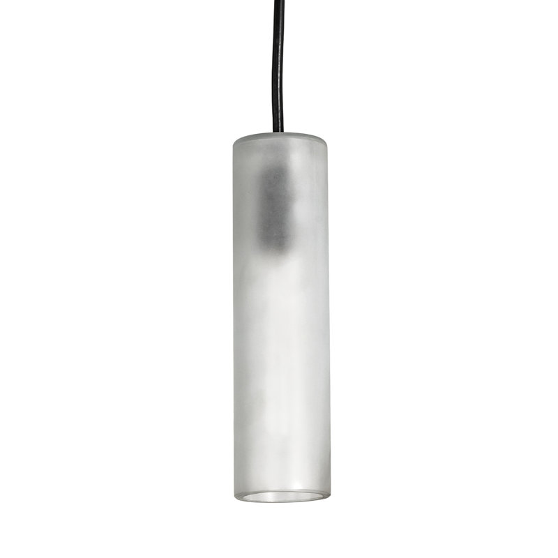 Luminaire suspendu à cylindre simple 1 lumières, Blanc givré, H 75 po x l 5 po x P 5 po