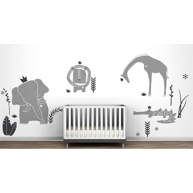 Décalcomanie murale Royal Safari, Argent / Gris anthracite