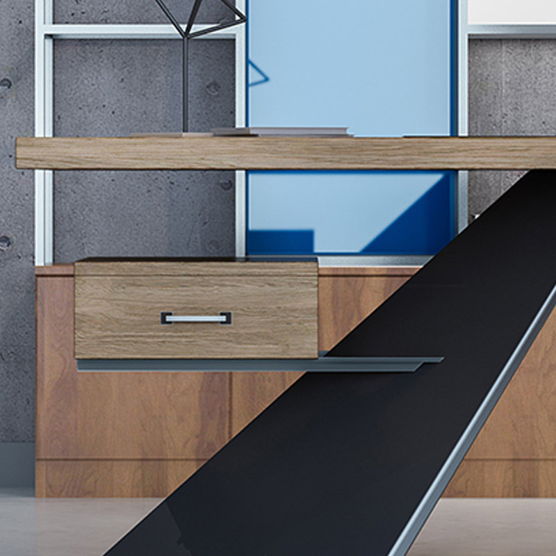 Bureau de style nordique, H 29,53 po x l 94,49 po x P 39,37 po