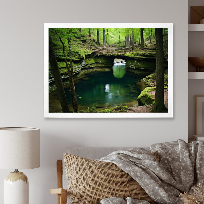 «Hot Spring National Park Arkansas», reproduction sur toile, H 24 po x l 32 po x P 1 po, Cadre photo blanc