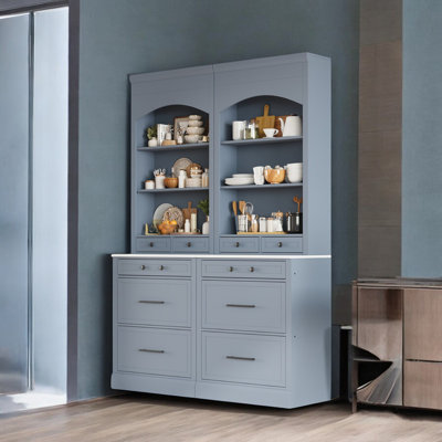 83.8" Kitchen Pantry with Strong Storage(Set of 2)