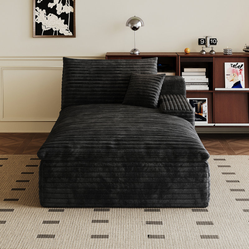 Y139-R-SLEEPER-NOIR Canapé-lit droit noir, Noir