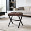 Tabouret d'appoint rembourré, tabouret à pieds en X en métal, tabouret avec siège de selle à coussin épais-446176983